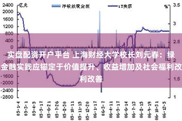 实盘配资开户平台 上海财经大学校长刘元春：绿色金融实践应锚定于价值提升、收益增加及社会福利改善