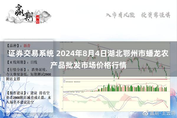 证券交易系统 2024年8月4日湖北鄂州市蟠龙农产品批发市场价格行情