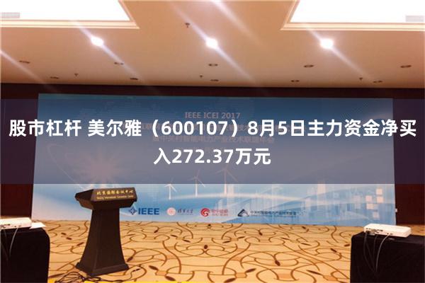 股市杠杆 美尔雅（600107）8月5日主力资金净买入272.37万元