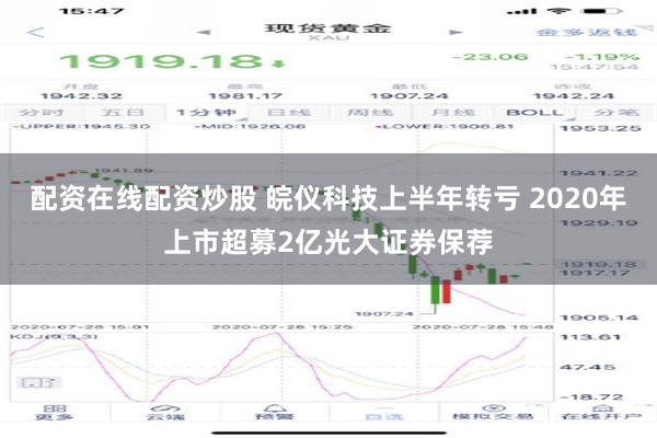 配资在线配资炒股 皖仪科技上半年转亏 2020年上市超募2亿光大证券保荐