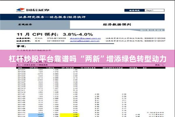 杠杆炒股平台靠谱吗 “两新”增添绿色转型动力