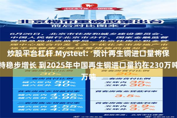 炒股平台杠杆 Mysteel：预计再生铜进口量将保持稳步增长 到2025年中国再生铜进口量约在230万吨